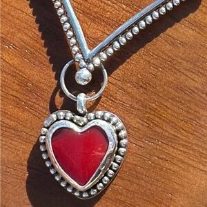 Sterling silver rosarita heart paperclip necklace